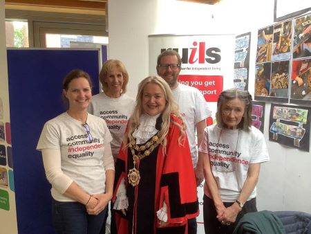 The Mayor, Cllr Julia Cambridge and Ruils staff Cathy, Paula and Gary and Ruils Volunteer Mary at the Volunteer Fair